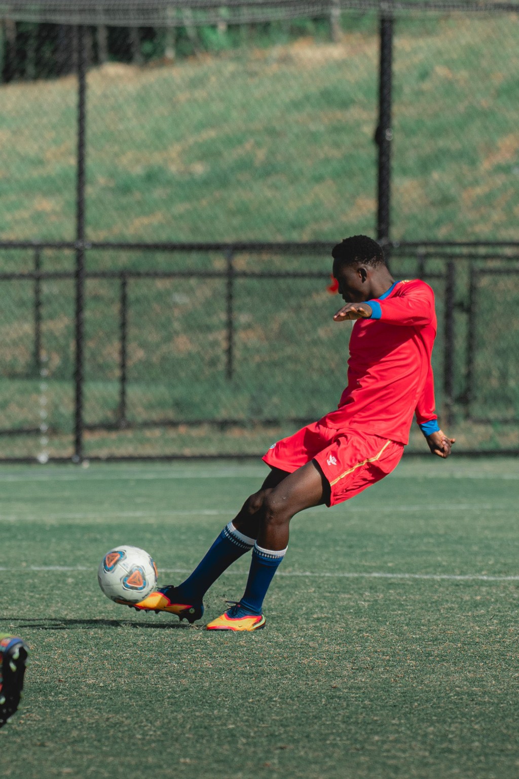 Phantom FC goalkeeper playing the ball